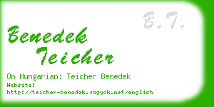 benedek teicher business card